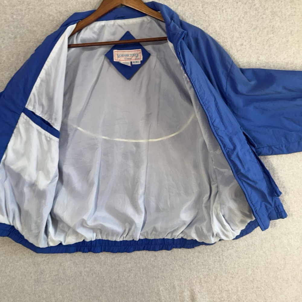 Vintage Norman Todd GM Proud EDS Blue Nylon Windbreaker Jacket XXL Lined Zip Up - Picture 7 of 8